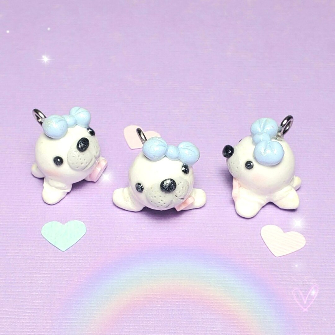 Harper polymer Clay Charms Keychain Stitch Marker Seal Etsy