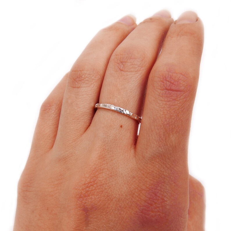 Hammered Sterling Silver Stack Rings
