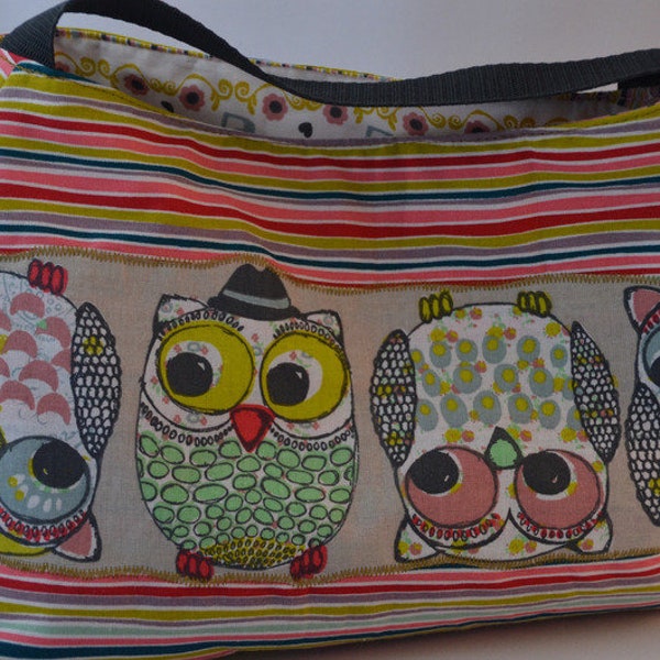 Wendetasche/Einkaufstasche/Shopper *Streifen-Eule*