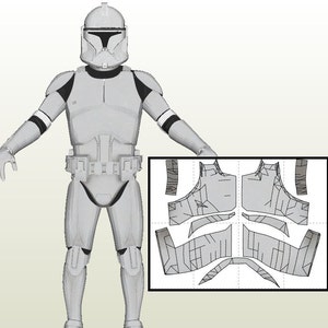 Clone Trooper pantser cosplay pepakura schuimpatronen