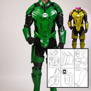 Green &quot;INJUSTICE HERO&quot; foam cosplay templates