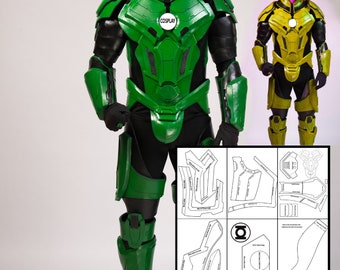 Green "INJUSTICE HERO" foam cosplay templates