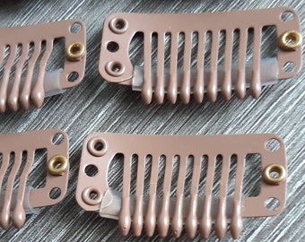 Hair Extension clips for making clips in hair Extension, haar verlängerung clips braun color