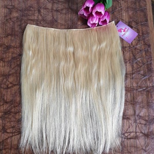 Clips in hair extension color 613 blond, human hair extension, hair clips, easy to wear hair extension, with clips, hair pieces, customizabl