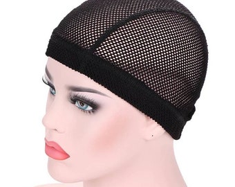 Soft strong strechable free size dome mesh wig cap suitable for making crochet wig, big hole breathable, and durable wig making cap