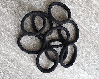 Strong elastic hair ties, ponytail holder, black, 40-45mm