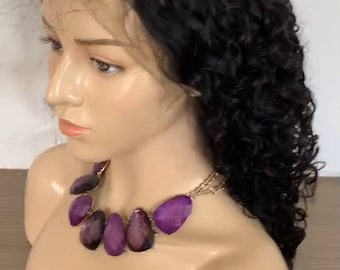 Natural weavy curly human hair lace frontal wig 180 density full Brazilian wig, with baby hair no parting, wet and weavy wig