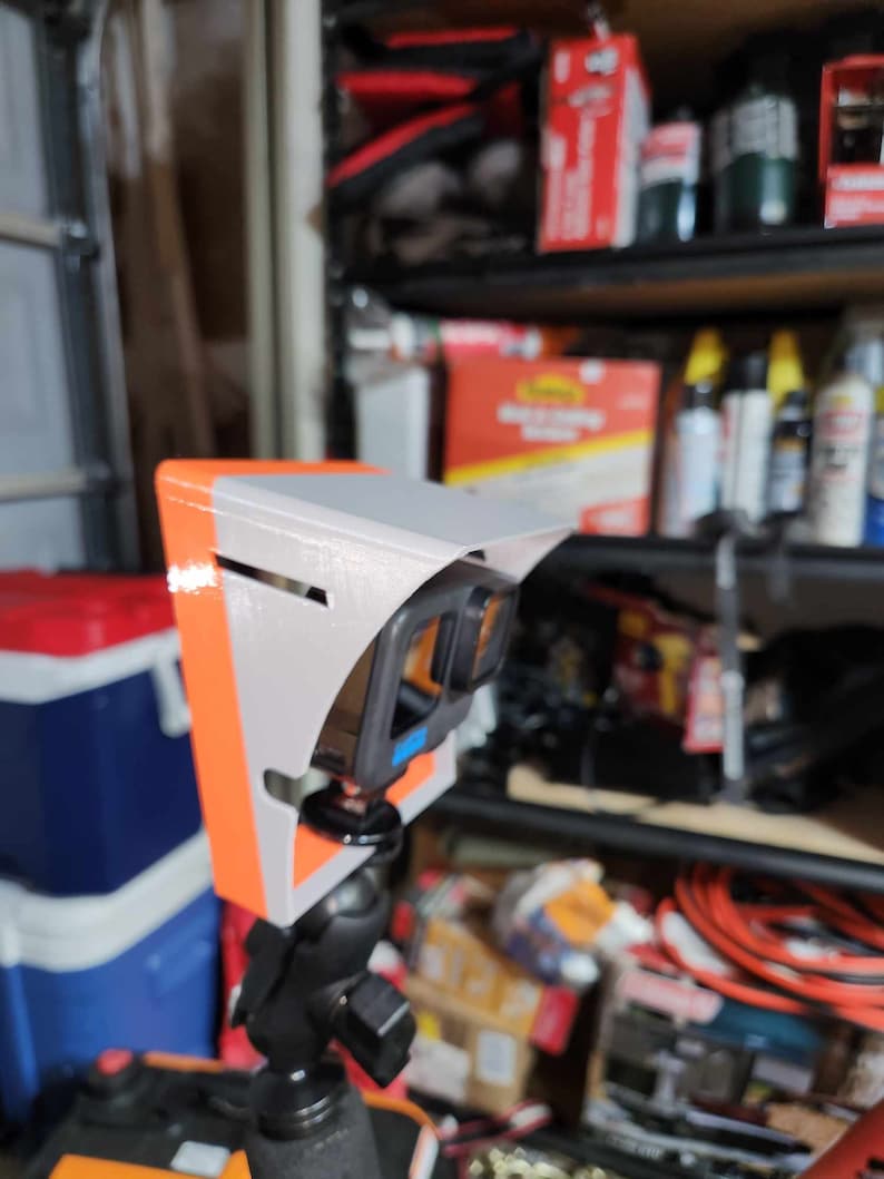 Another shot of the standard sized shade - this one customized in gray with an orange stripe.