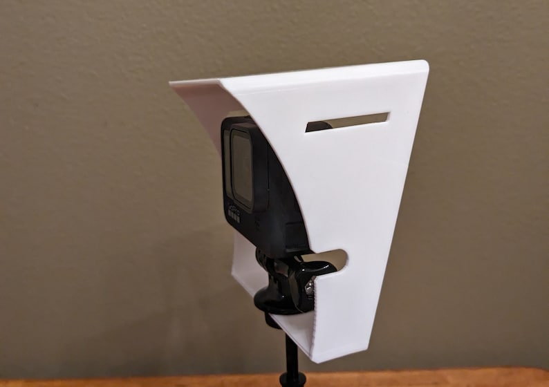 Here is the left side view of the standard sized GoPro sunshade.