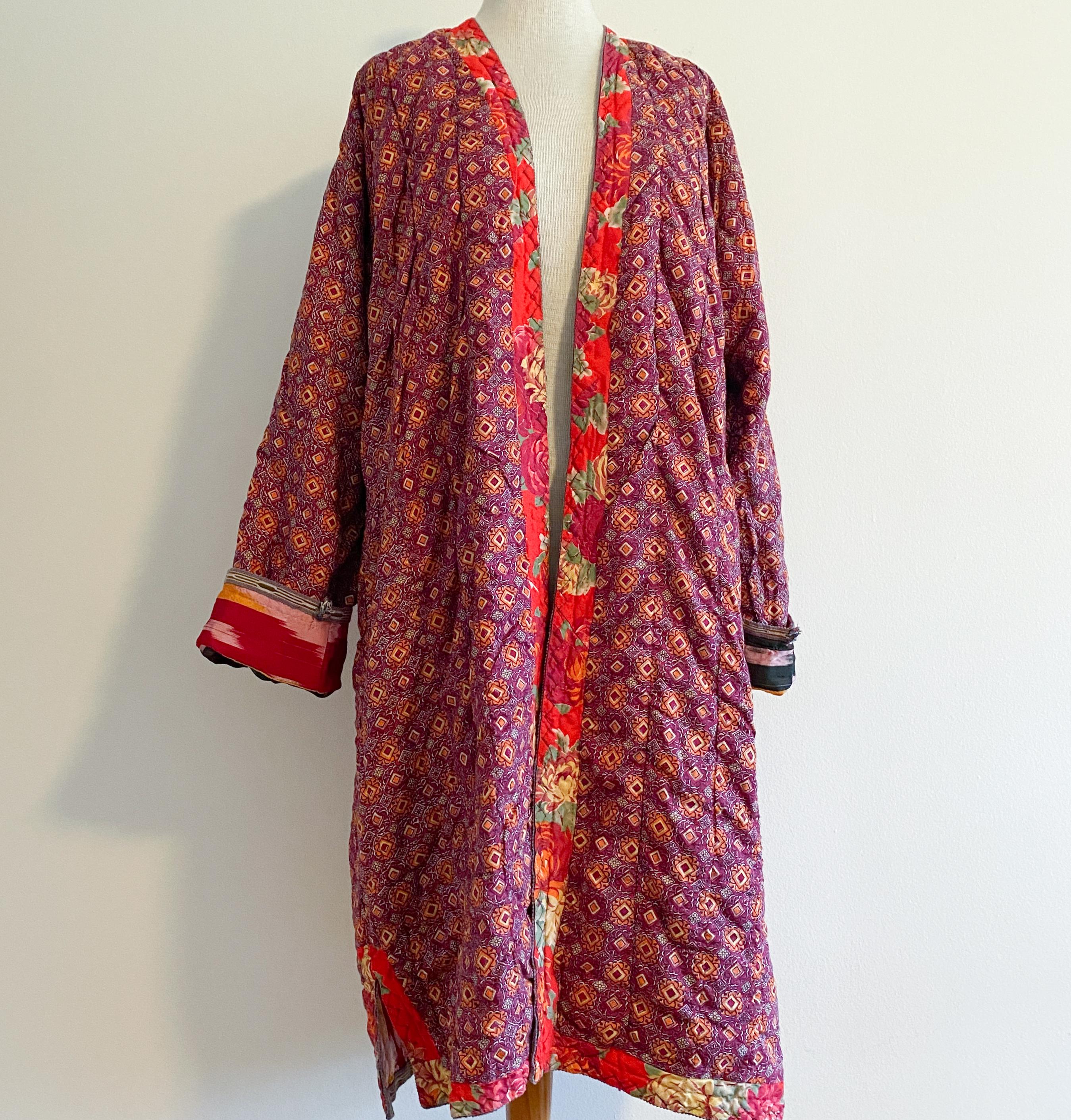 Chapan Robe Vintage 1980s Uzbek Ikat Chapan Robe Ikat Woven Floral Cotton Lined - Etsy