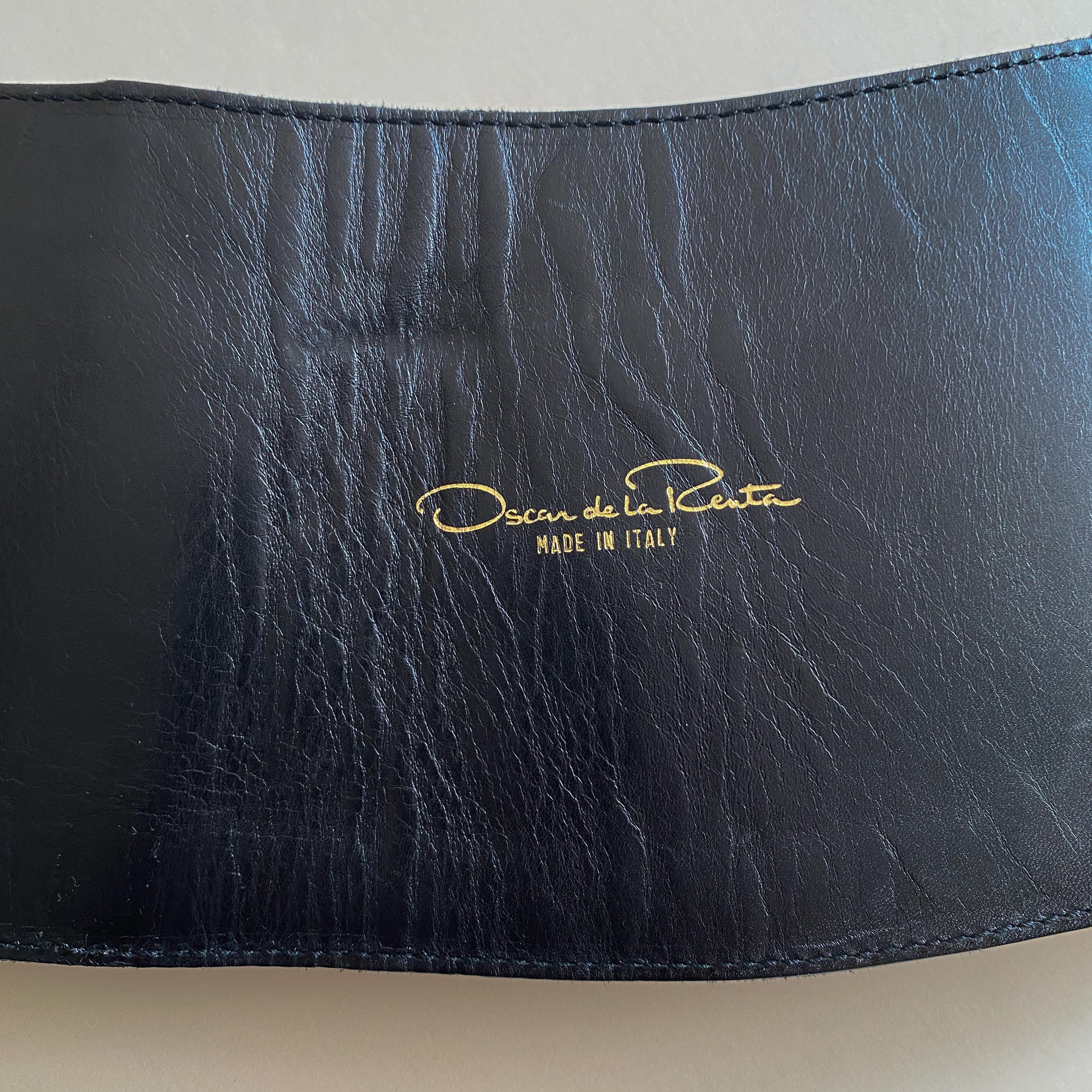 Vintage 2000s Oscar De La Renta Beaded Embroidered Leather  display picture 2