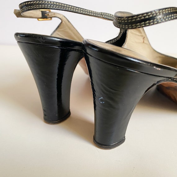 Vintage 1970s/1980s Ferragamo Italy Slingback Hee… - image 5