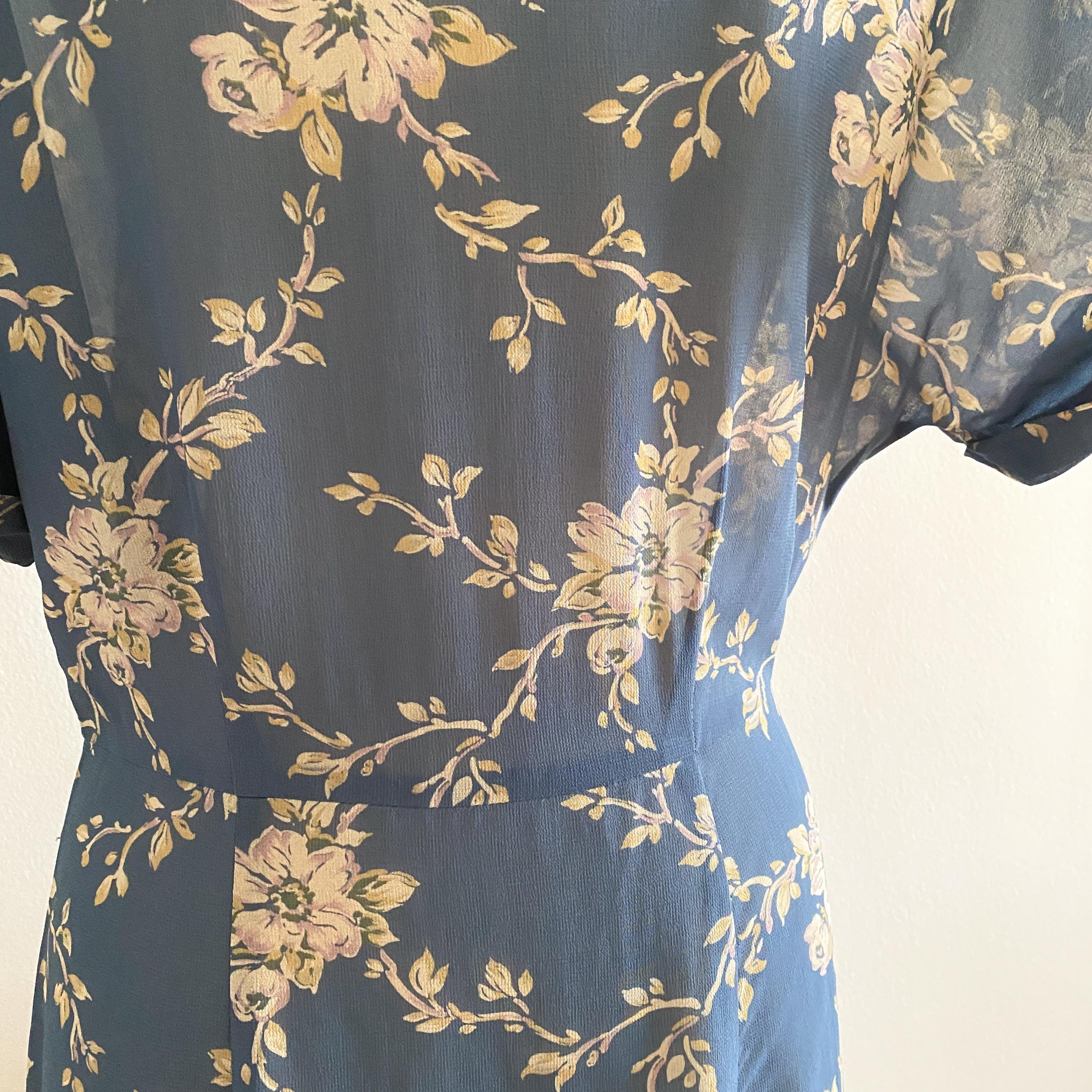 Vintage 1990s Banana Republic Blue Sheer Floral Georgette Mini Dress Chiffon - Etsy Vintage 1990s Banana Republic Blue Sheer Floral Georgette Mini Dress Chiffon - Etsy
