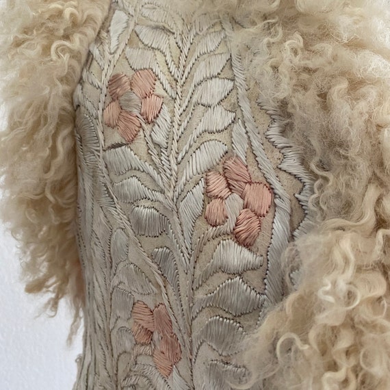 Vintage Rare 1960s Shearling Silk Embroidered Afg… - image 2