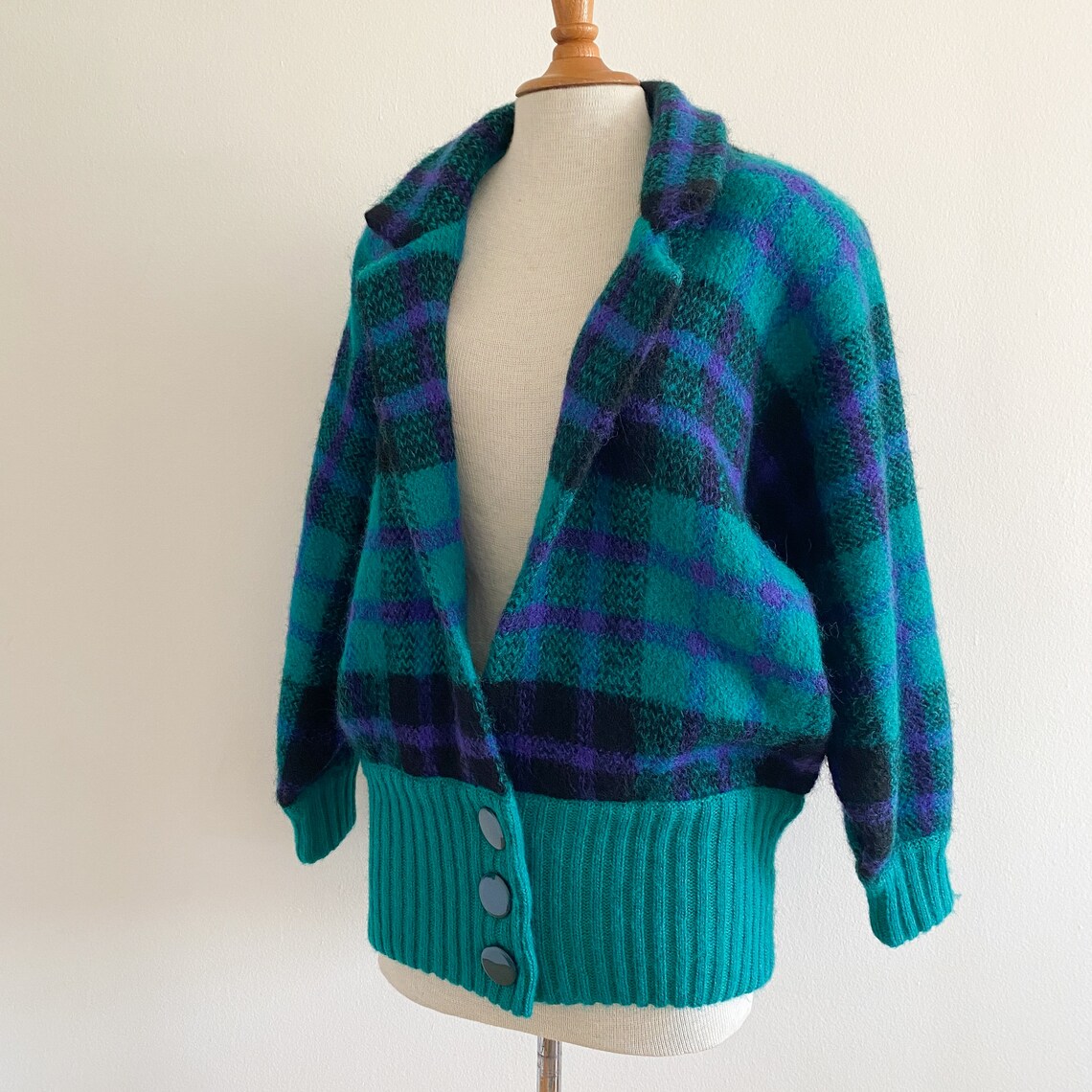 Vintage Teal Braid Knit Light Sweater Soft main image 1