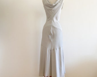 Vintage 2000s Yoneda Kasuko Paris 1930s Bias Cut Drape Back Dress