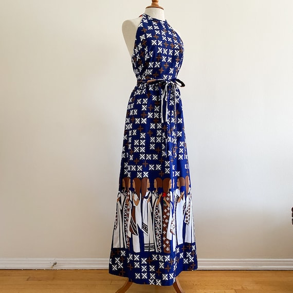 honolulu halter tropical print maxi dress reviews Buy Rare Vintage 1970s Malia Scenic Hawaiian Women Online in India style:casual shirts