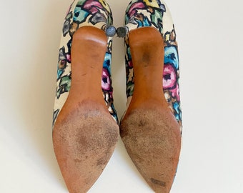 Neiman Marcus Orange Designer Heels Vintage 1960s Neiman Marcus