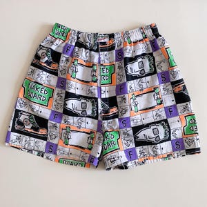 Vintage 1980s Surf Fetish Graphic Print Shorts Boxer Shorts XS S