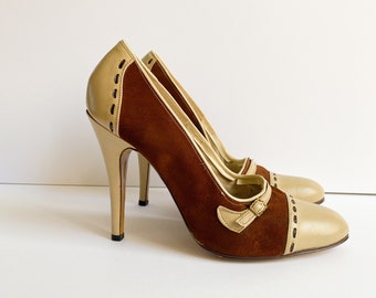 Vintage Joyland Made in Britain Spectator Heels Pumps 4.5" Heel