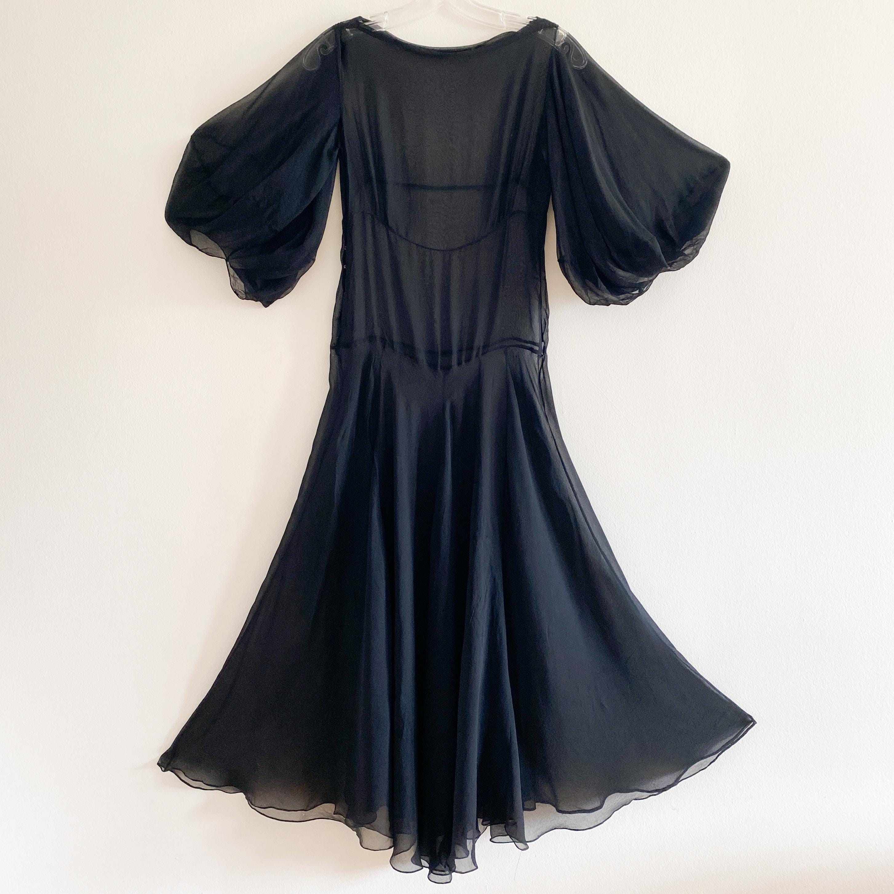 Vintage 1930s Red Bias Cut Long Sleeve Dress | XS/S