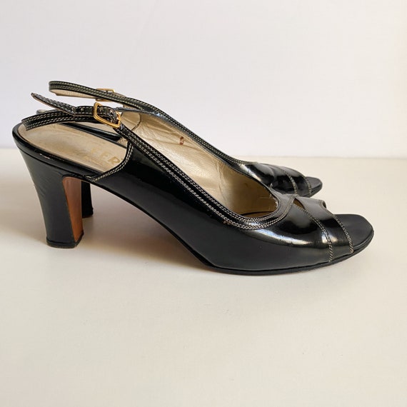 Vintage 1970s/1980s Ferragamo Italy Slingback Hee… - image 1