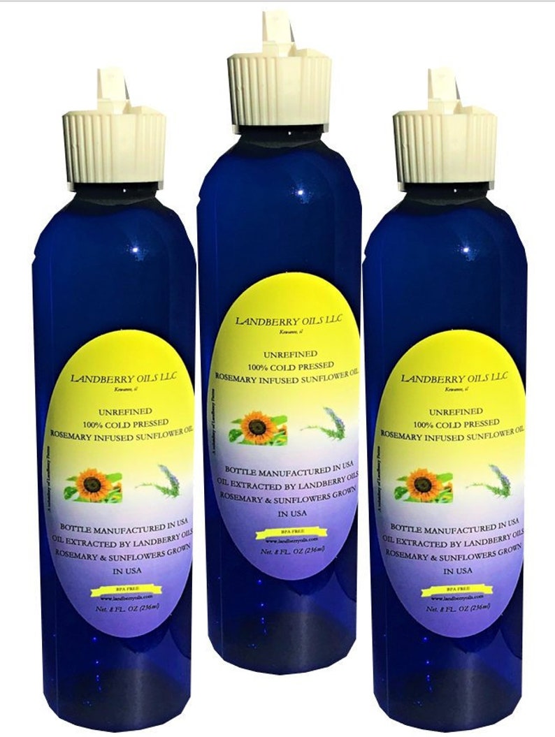Unrefined 100 ColdPressed Rosemary Infused Sunflower Oil Etsy
