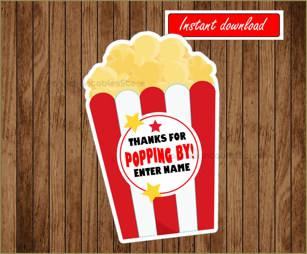 Printable Movie Night, Movie Night Birthday Gift Bags and Tags, Movie ...