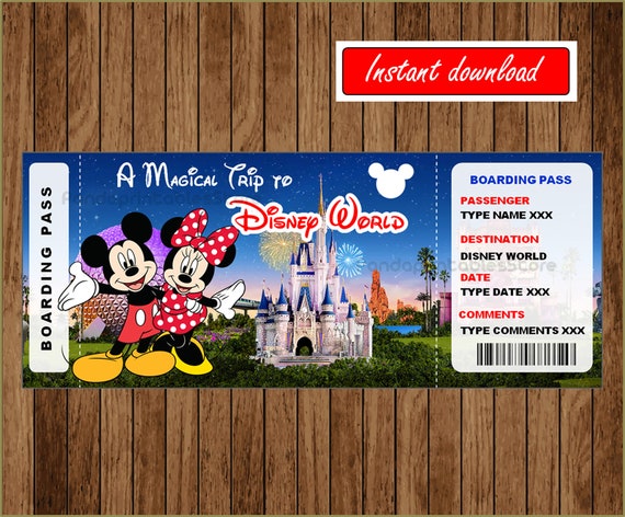 Printable Disneyworld Surprise Trip Gift Surprise Trip to - Etsy