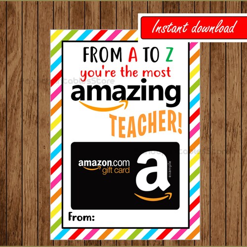 PRINTABLE Amazon Gift Card Holder From A to Z You're the - Etsy