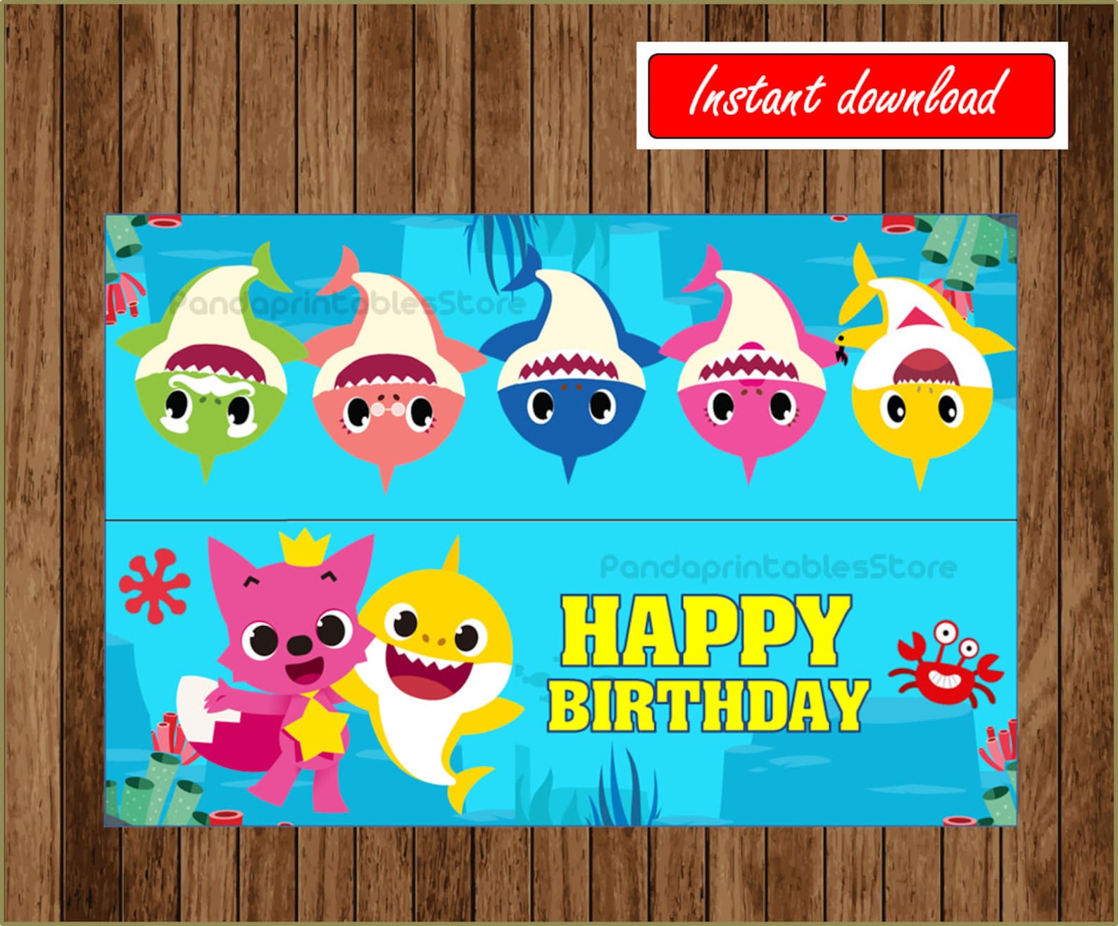 baby shark printable treat bag toppers birthday wikii