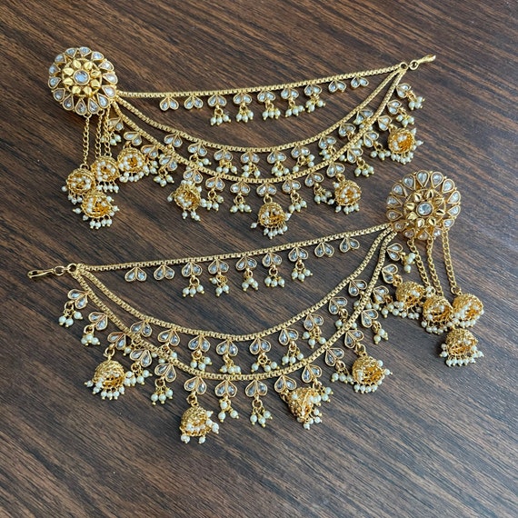 Exclusive Sahare Style Kundan Long Earrings Set/ Indian Party Wear Pearls  Earrings Set/ Indian Bridal Earrings Jewelry/ Earrings Gift Her - Etsy  Israel