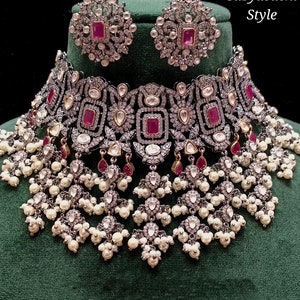 Ruby Victorian Choker Sabyasachi Choker Sabhyasachi Necklace Victorian Necklace India Indian Choker Indian Necklace Set Indian Jewelry