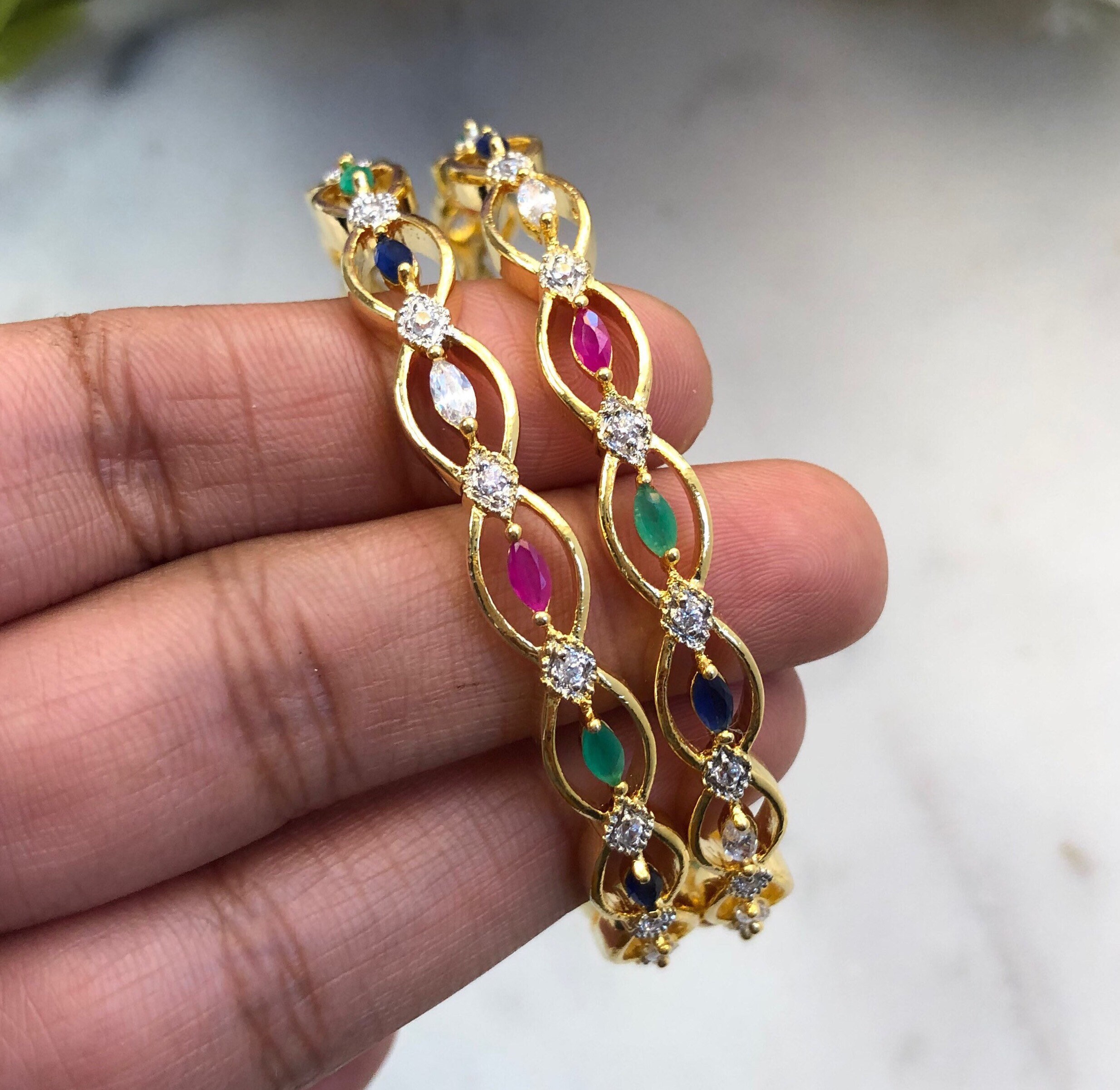 2.6 Gold Multicolored Bangles Set 