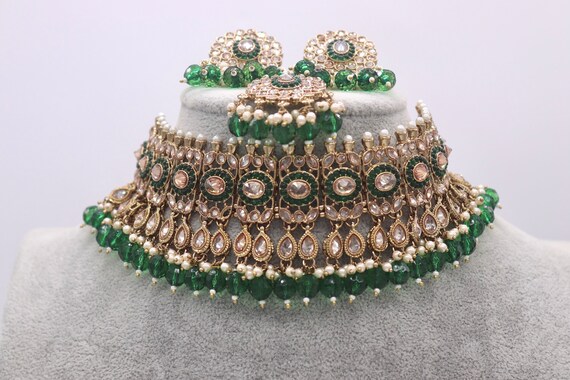 Polki emerald choker clearance
