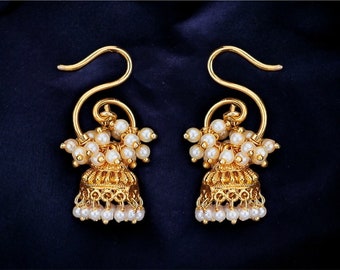 Gouden Jhumka Indiase oorbellen Indiase sieraden kleine Jhumkas Punjabi sieraden/Bollywood sieraden