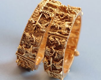 Openable Doli Bangles Set/ Indian Bangle/ Antique Gold Bangles/ Indian Jewelry/ Indian Bangle/ Pakistani jewelry/ Ethinic Jewelry