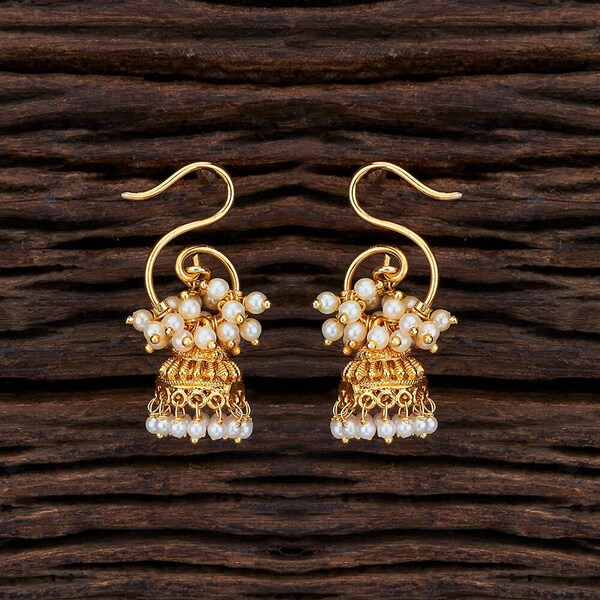 Gold Delicate Earring Jhumki / Delicate Jhumka/ Indian Earrings/ Indian Jewelry/ Small Jhumkas/ South Jewelry/ Bollywood Jewelry