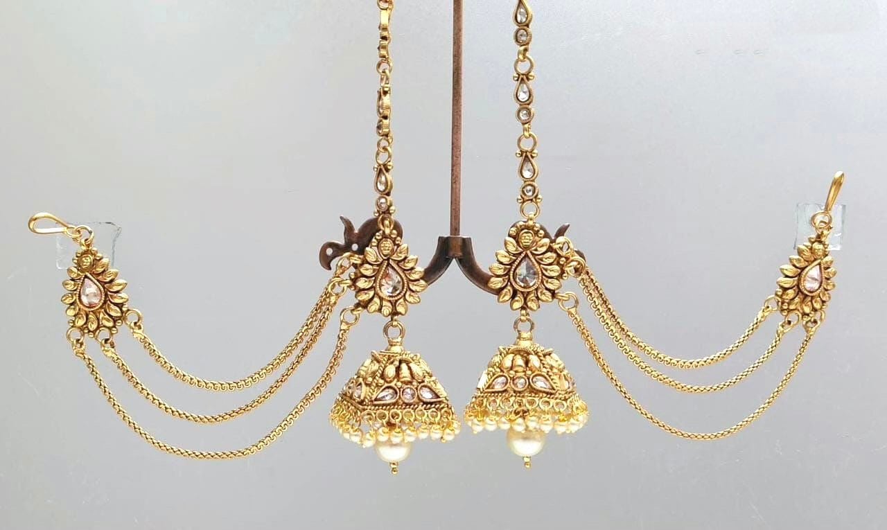 Gold Color Bahubali Earrings (BBLE386GLD)