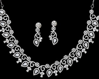 CZ Diamant Halskette / Statement Halskette / Statement Halskette / Eleganter Schmuck / Einzigartiger Schmuck / Indischer Schmuck / CZ Choker