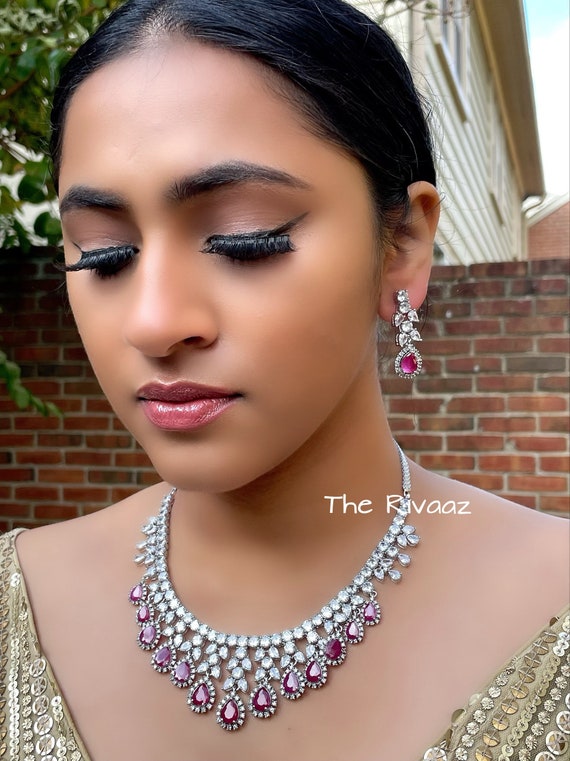 Ruby diamond necklace discount