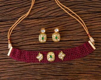 Indian Kundan Choker/ Indian Jewelry/ Indian Necklace/ Indian Choker/ Indian Wedding Necklace Set/ Kundan Choker