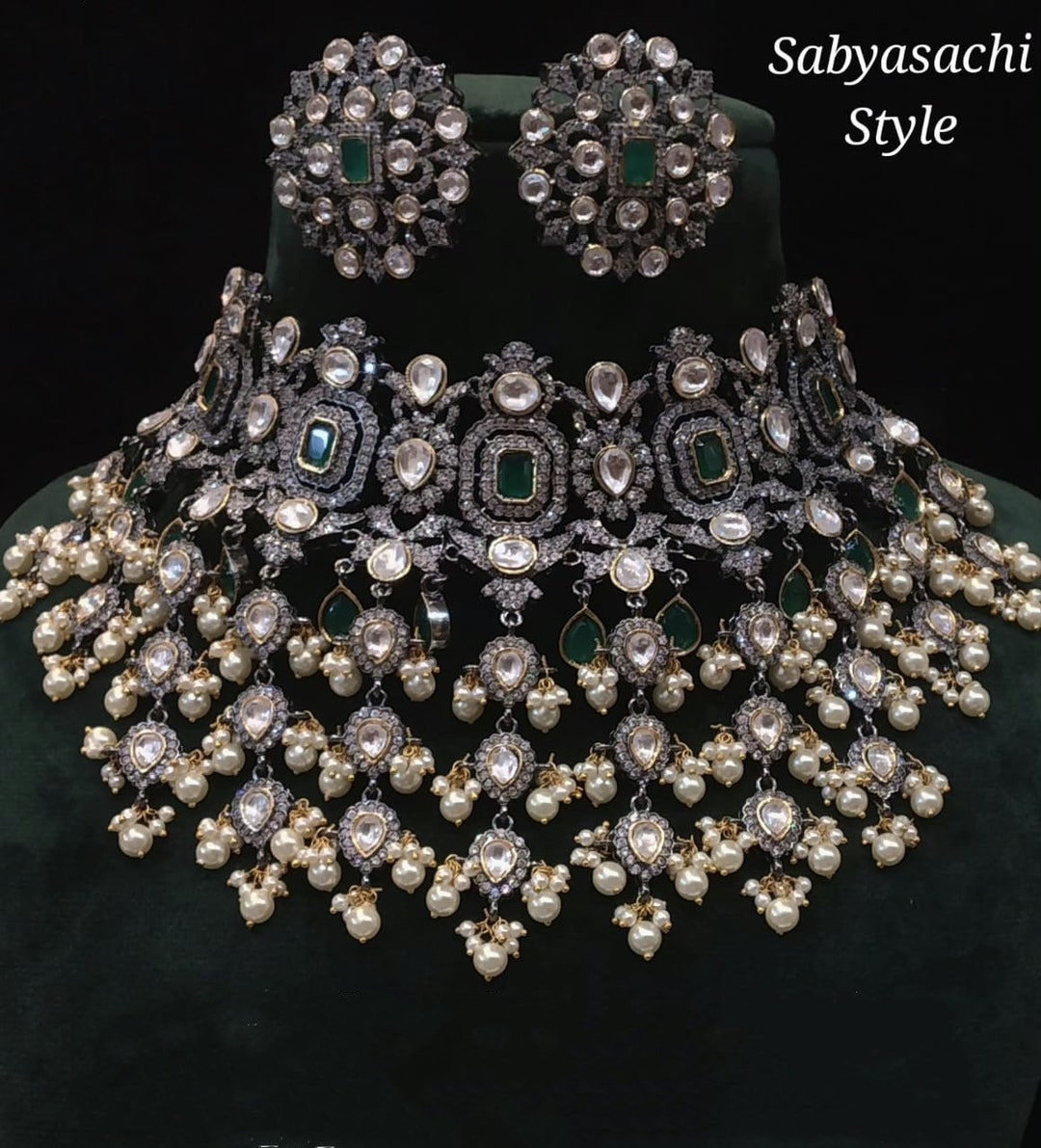 Sabyasachi Victorian Choker Necklace kundan Necklace Set Kundan ...