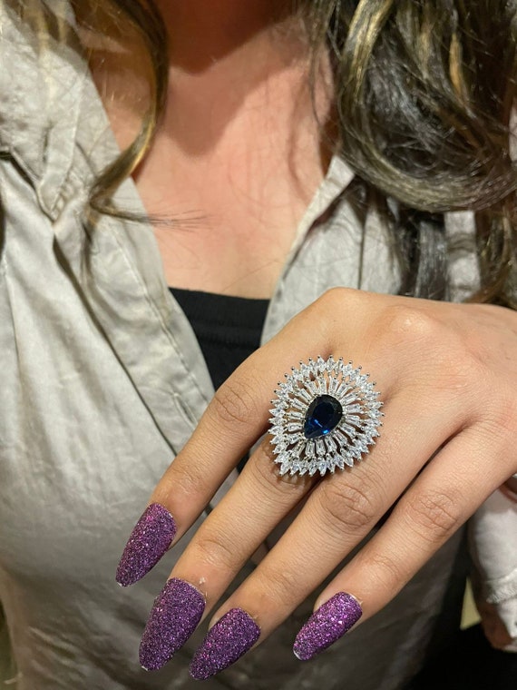 Designer Quirky Rings Cocktail Ring Handmade Beaded Finger Ring Jewellery  for Haldi Mehendi Bride Brides Bridesmaids