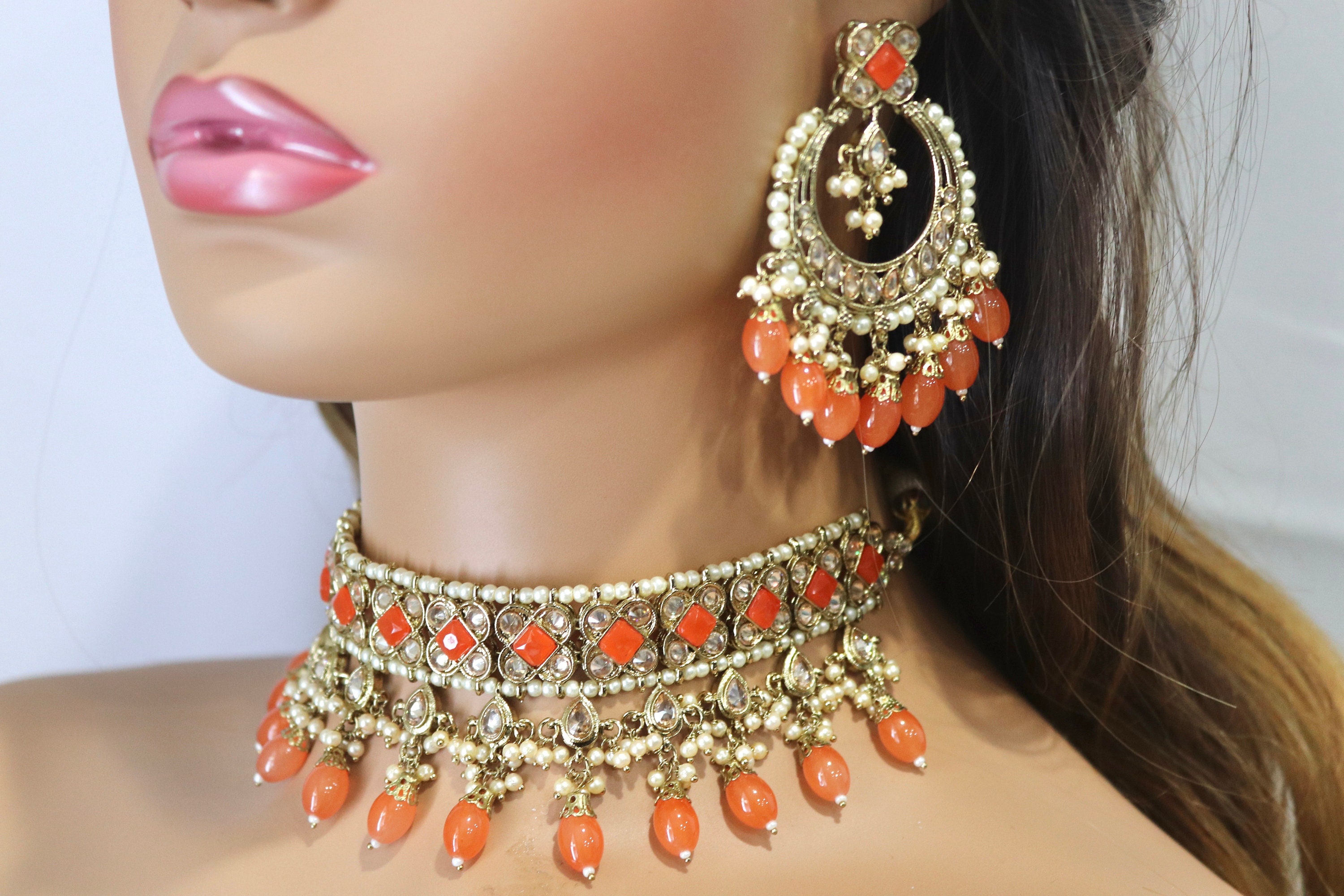Buy Gold Plated Kundan And Beads Necklace Jewellery Set by Paisley Pop  Online at Aza Fashions.