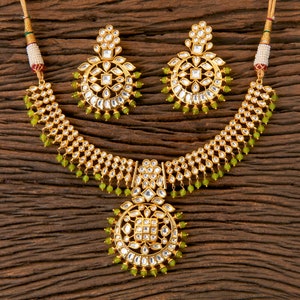 Mint Kundan Sparkly Necklace Set/ Indian Necklace/ Indian Jewelry/ Bollywood Jewelry/ Sabyasachi / Pakistani Jewelry/ Kundan Necklace