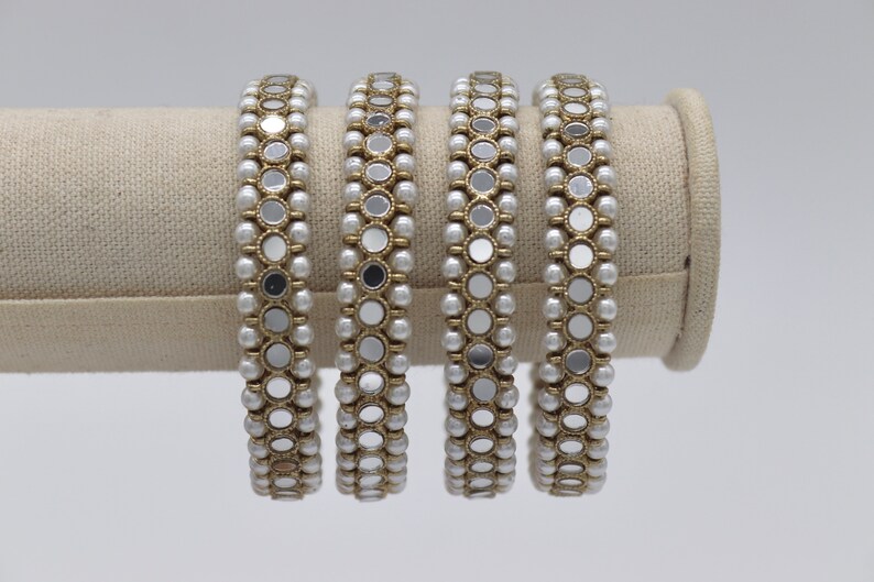 Mirror Bangles/ Antique Dull Gold Mirror Bangle Pair/ Indian Etsy