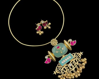 Anamika Hasli Necklace •  Kundan Necklace  • Indian Necklace • Sabyasachi Necklace • Hasli Necklace • Indian Jewelry