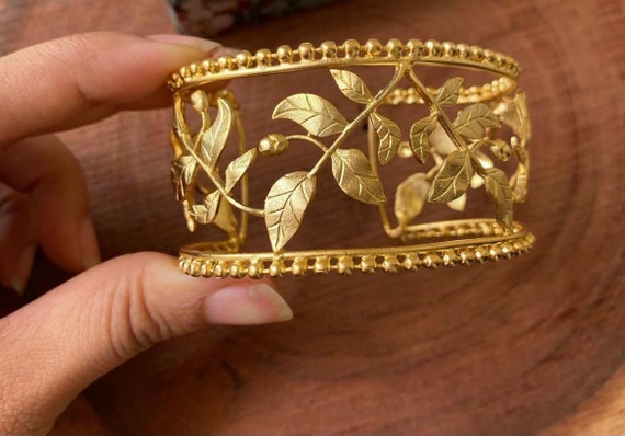 GOLD PLATED UPPER ARM BAND CUFF INDIAN WEDDING JEWELLERY