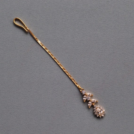 April Gold Dainty Diamond Maang tikka tikka Indian Jewelry Pakistani Jewelry Jhoomer tikkah Bindi Indian Forhead Jewelry